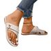 2025 Summer New Large Shoes Toe Covering Fashion Flat Heel Casual Women's Sandals And Slippers_vogvips.com