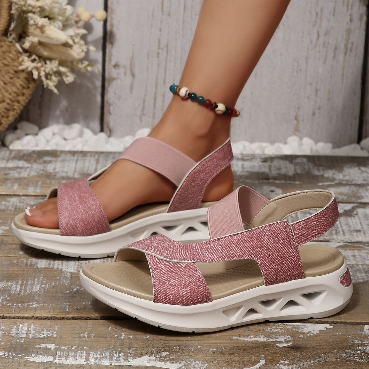 Summer New Women's Platform Sandals - Plus Size Soft Sole Casual Peep-toe Thick Sole Beach Sandals_vogvips.com