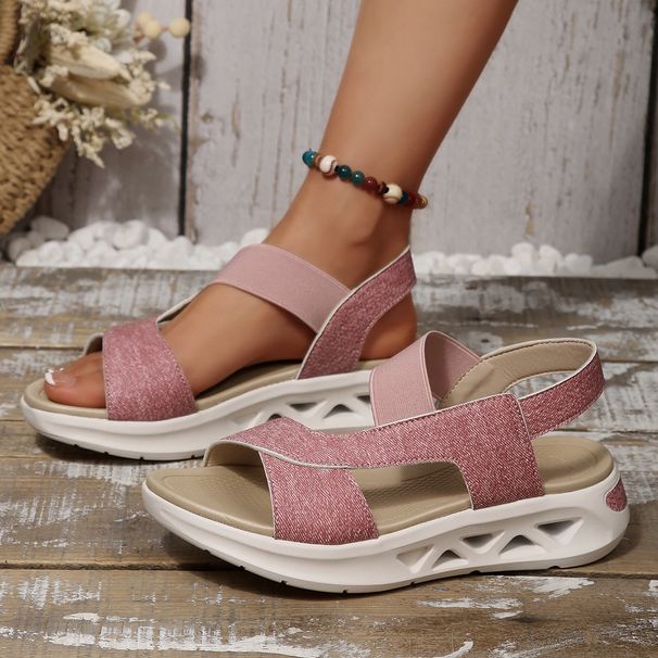 Summer New Women's Platform Sandals - Plus Size Soft Sole Casual Peep-toe Thick Sole Beach Sandals_vogvips.com