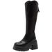 Chunky Height Increasing For Women 2025 Over-the-Knee Long Spring High Heel Riding Thick Sole Slim Boots_vogvips.com