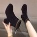Plu Size Martin For Women, Britih Style, New Autumn Winter Sock High Heel, Elatic Boot, Chunky Heel Slim Short_vogvips.com