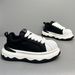 Men's Genuine Leather Shell Toe Chunky Platform Sneakers Breathable Fashion Casual Athletic Shoes Retro Lightweight Comfort_vogvips.com