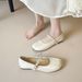 Flat Single Shoes Women's Summer Ballet Shallow Mouth With Skirt Rhinestone Word Belt Mary Jane Shoes_vogvips.com