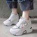Women's Shoes Invisible Height Enhancing Dad Shoes All Match Platform Thick Soled Student Leisure Sports Smart Single Shoes_vogvips.com