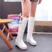 Leather Cotton Warm Snow Long 2025 Four Seasons New Anti-Slip Flat Mid Boots High Tube Women Shoes_vogvips.com