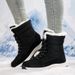 Women's Snow Winter Fleece Lined Thickened New Style Northeast Cotton Shoes Waterproof Non-Slip Outdoor Skiing Mid-Calf_vogvips.com