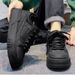 Euro Step Men's Summer Breathable 2025 New Korean Style Versatile Sports Casual Thick-Soled Sneakers Fashion Black Trendy Shoes_vogvips.com