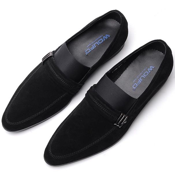 Pointed Toe Men's Suede Shoes British Business Casual Slip-On Large Size_vogvips.com