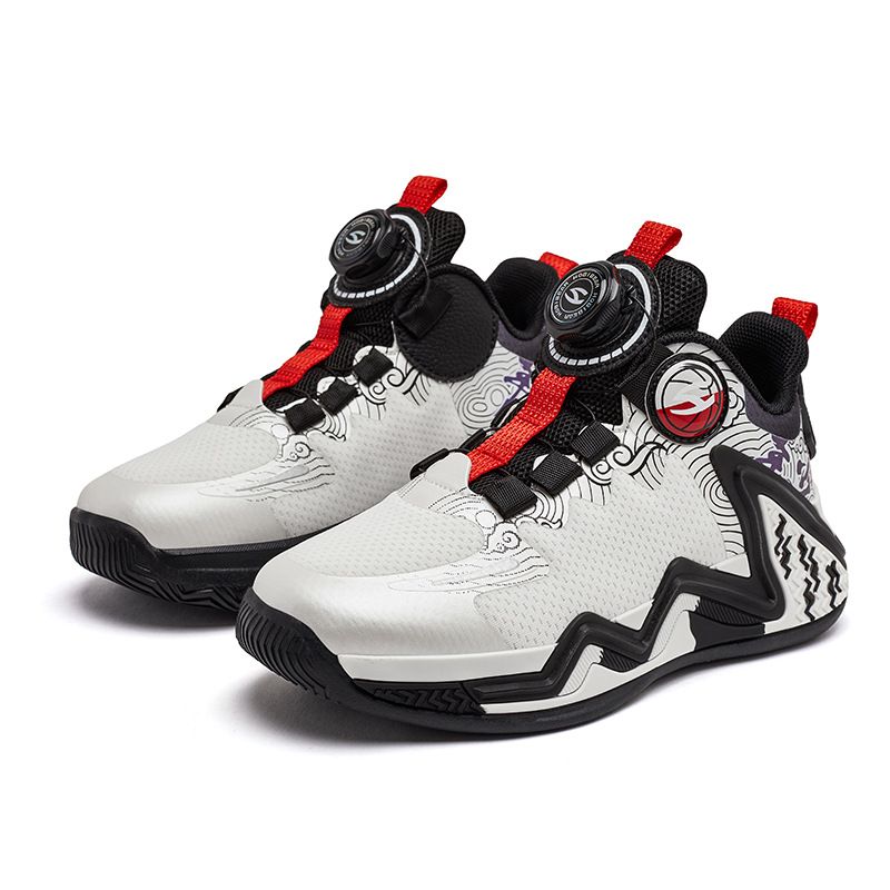 Kids' shoes double net spring and autumn actual combat boys basketball shoes rotating button sports shoes running shoes_vogvips.com