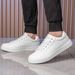 Men Casual Breathable White Sneakers Fashion Driving Walking Tennis Shoes For Male Skate Flats_vogvips.com