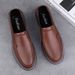 Men's Shoes Loafer Leather Shoes Low-top Foot-fitting Leather Flat-soled Large-size Casual Shoes_vogvips.com