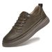 Large Size Beef Two-layer Leather Board Shoes Men's Free Shoelaces Casual British Sports Shoes_vogvips.com