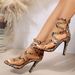 2025 Summer Cross-Border Supply New For Women, Snake-Skin Thin Heel, Back Zipper, Transparent Strap Roman Sandals_vogvips.com