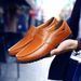 Summer Style Oversized Bean Genuine Casual Cowhide Men's Leather Shoes, One Foot Pedal Shoes_vogvips.com