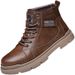 European Warm Series British Style Korean Version Mid-Top Work Leather Winter Fleece-Lined Martin Boots Men's High-Top Trendy Warm Cotton_vogvips.com