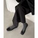 First Encounter The Moonfall Girl~! Women's Square-Toe Bowknot Ballet Flats With Internal Height Increase Silver Mary_vogvips.com