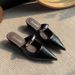 Pointed Metal French Thick Heel Commuter Cool Slippers Women's 2026 New Outer Wear Temperament Bag Head Half Slippers_vogvips.com