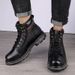 Martin Boots Men's High-top Wind First-layer Tooling Boots Inner Height-increasing Tide Boots Black Leather Boots Men's Shoes_vogvips.com