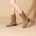 2025 Autumn New Western Pointed Toe Melard Petite Slimming Short Belt Buckle Height-Increasing Martin Boots_vogvips.com