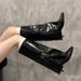 plus Size Women's Fashion Boots Autumn Export Leather Pointed Toe Stiletto Heel High Trouser Leg Buckle Shoes_vogvips.com
