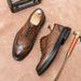 Euro Step Summer Formal Brogue Men's Simple Leather Shoes Business New Breathable_vogvips.com