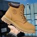 Unisex Classic Leather Martin Boots – Waterproof & Breathable Outdoor Hiking Boots With Thick Rubber Sole For Men & Women_vogvips.com