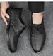 Men's Leather Shoes Lace-up Casual Leather Shoes Dress Men's Shoes Round Head Casual Men's Shoes_vogvips.com