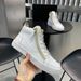 Autumn Winter Mid-Top Cowhide Comfortable Hairstylist Casual Sneakers Side Zipper Versatile Trendy Brand Lace-Up Genuine_vogvips.com