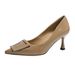 Set Toe Head Thin Heel Shallow Mouth Single Shoes Autumn And Winter New Fashion Square Buckle High Heels Women_vogvips.com