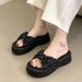 Elegant Thick-soled Women's Summer Outdoor Slippers 2026 New Model, Suitable For Pairing With Skirts, Fashionable_vogvips.com
