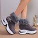 Women's Snow 2024 Winter Short Boots With Fleece Lining, Warm Height-Increasing Cotton Boots, Trendy One-Piece_vogvips.com