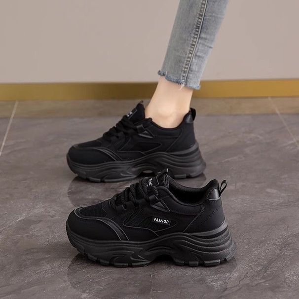 Thick-soled Mesh Dad Shoes Women's Heightening Little White Shoes Lightweight Casual Sports Shoes Children_vogvips.com
