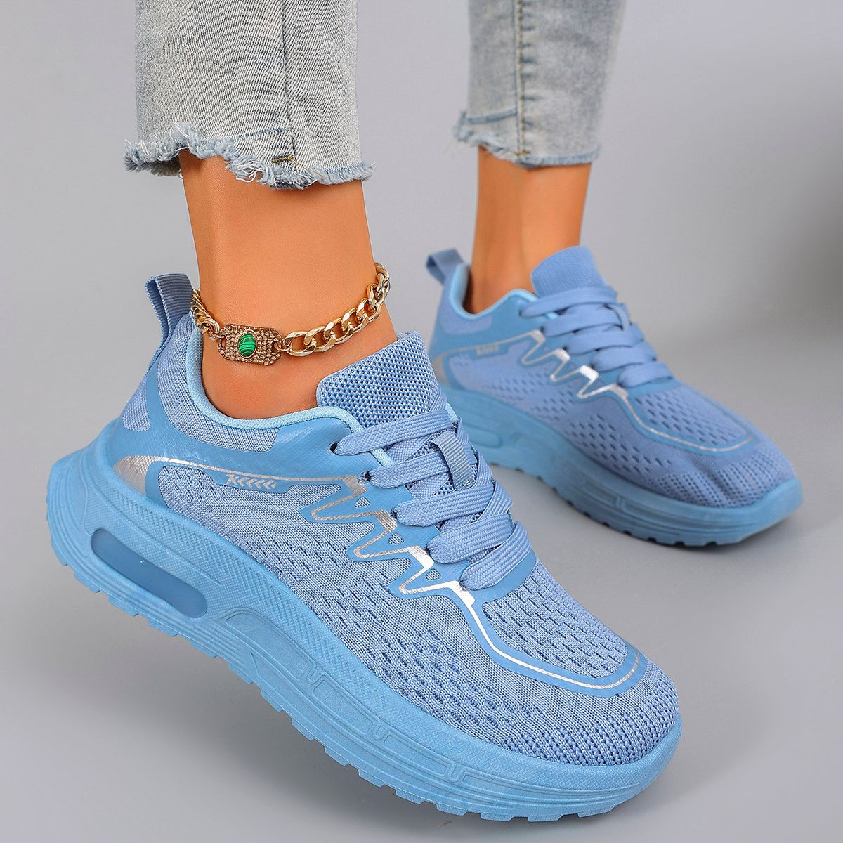 Spring And Autumn New Product Women's Candy Color Simple, Comfortable, Breathable, Wear Resistant Lace Up Sports Shoes_vogvips.com
