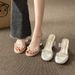 Transparent Rhinestone High-heeled Women, Summer Fashion New Style, Waterproof Platform, Chunky Heel, Suitable For_vogvips.com