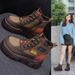 Thick-soled Martin Boots Color Matching Small Man Height Increase Retro Short Boots Flow Women's Boots_vogvips.com