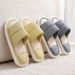 Linen Slippers New Indoor Couple Home Fabric Silent Anti Slip Slippers For Home Use_vogvips.com