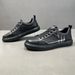 Spring New Leather Fabric Splicing Trendy Fashion Low Top Board Men's Casual White Shoes_vogvips.com