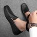 Top Layer Cowhide Loafers Casual Leather Sole Soft Surface Summer Breathable Versatile Slip-On Men's Shoes_vogvips.com
