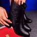 Women's Short 2024 Autumn Winter New Korean Style Embossed Double-Breasted Martin Pointed Toe Side Zipper Boots_vogvips.com
