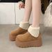 Thick-Soled Height-Increasing Snow Boots For Women, Fleece-Lined Style Short Boots, 2024 New Winter_vogvips.com