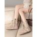 Women Boxing Boots Summer Short High Top Boxing Women 2025 New Soft Sole Training Shoes Hollow Breathable Casual Martin Boots_vogvips.com