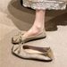 Color Matching Round Head Retro Bow Single Shoes National Style Light Mouth Soft Sole Ballet Shoes Flat Single Shoes Women_vogvips.com