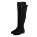 New Style British Elastic Thick Heel Fleece Lined Long Women Zipper Over-the-Knee Huizhou Boots_vogvips.com