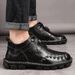 European Warm Series Plus Size 2025 Autumn Winter Genuine Casual Shoes British Style Mid-top Martin Men's Short Trendy Leather Boots_vogvips.com