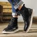European Warm Series Men's Martin British Style High Leather Handmade Work Top Layer Cowhide Motorcycle Boots_vogvips.com