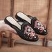 Slippers, Satin Embroidered Cloth Shoes, 2025 Spring/summer New Items, Women's Summer Cool Slippers, Toe Bag_vogvips.com