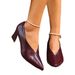 Cross-border Pointed-toe V-cut Patent Leather Women's High-heeled Shoes, 2025 New Versatile Retro Granny Shoes With_vogvips.com
