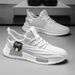 HKDQ 2025 Men's Breathable Shoes Slip On Sneakers Comfortable Mesh Walking Shoes Lightweight Non Slip Rubber Sole Casual Shoes_vogvips.com