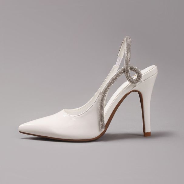 WEIBENA Women's Rhinestone Stiletto Heels Open Back Party Wedding Dress Shoes With Ankle Straps_vogvips.com