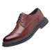 ct Suitable For All Seasons Summer New Men's Leather Casual Business Formal Thick Sole Non-Slip Round Toe Fashion Super Trendy Groom Wedding Shoes_vogvips.com